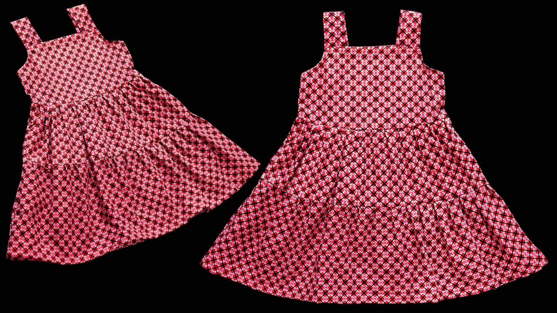 Strip Pattern Baby Frock with Stylish Bottom Layer Design