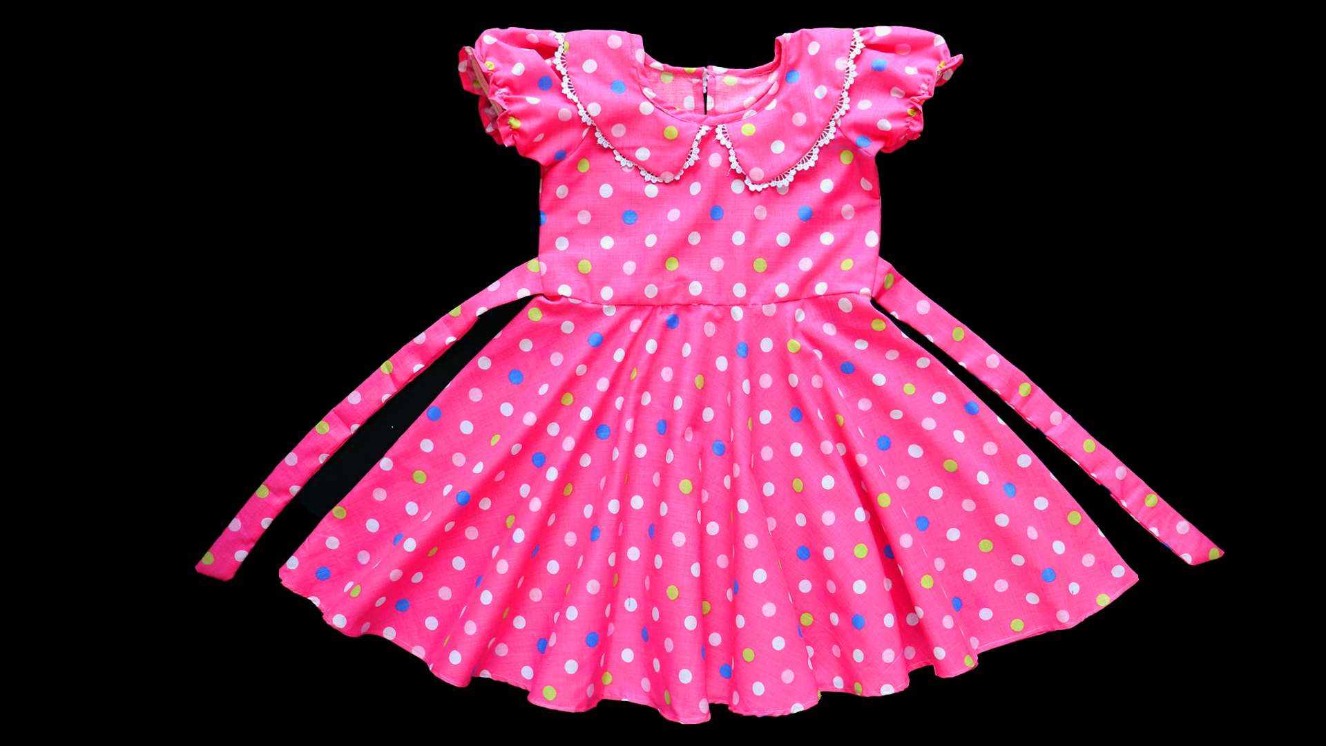 Design a Charming Umbrella Cut Baby Frock with Puff Sleeves & Elegant Collar